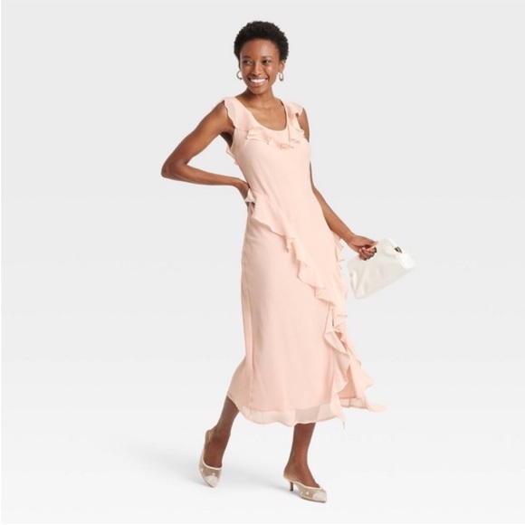 Target Elegant Pink Ruffle Dress - Picture 1 of 3